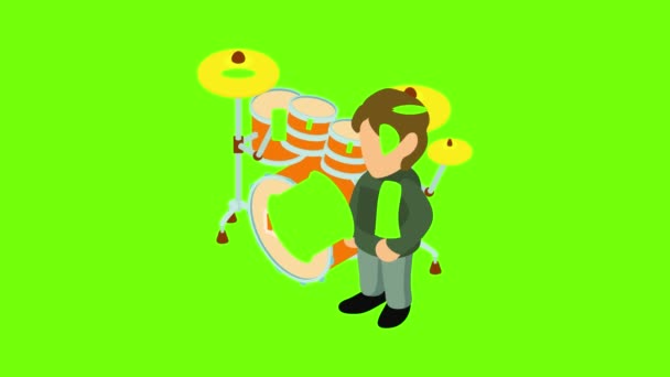 록 음악가 아이콘 애니메이션 — 비디오