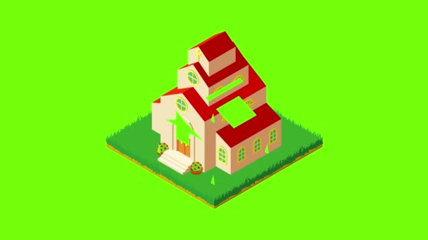 Hoge kerk pictogram animatie — Stockvideo