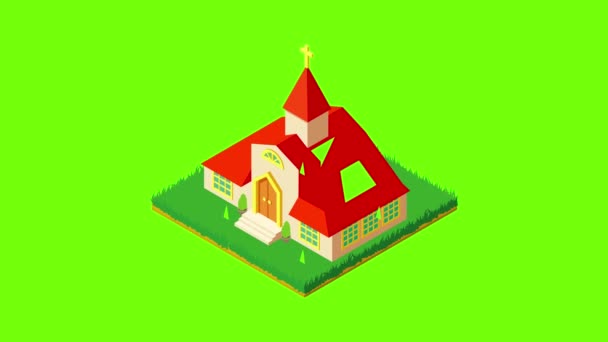 Monastery building icon animation — Vídeo de Stock