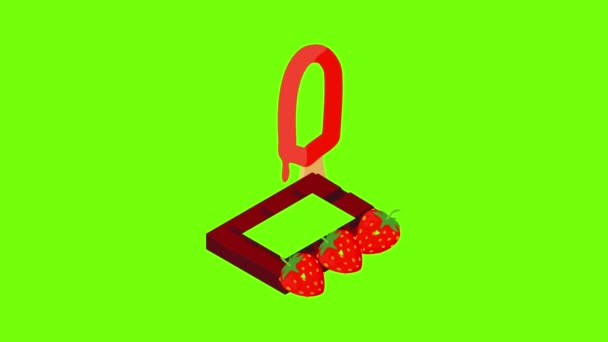 Söt dessert ikon animation — Stockvideo