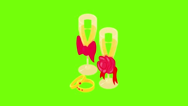 결혼식 구성 아이콘 애니메이션 — 비디오