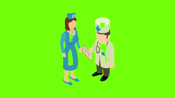 Medical staff icon animation — Stock Video