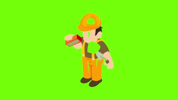 Animação ícone do pedreiro — Vídeo de Stock