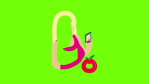 Selfie woman icon animation — Stock Video