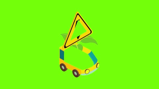 Eco auto pictogram animatie — Stockvideo