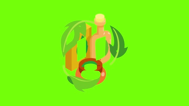 Cosmética orgánica icono de animación — Vídeos de Stock