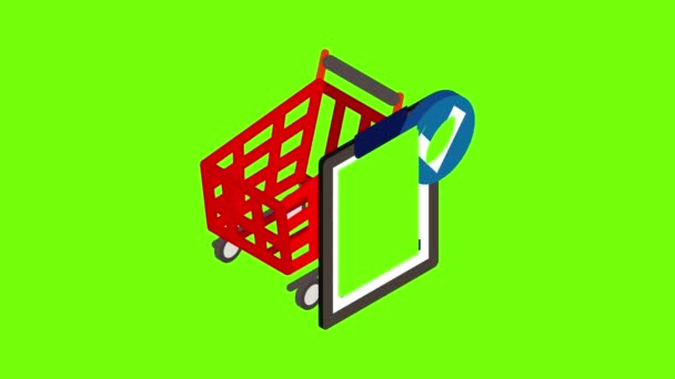 Shopping list icon animation — Stock Video