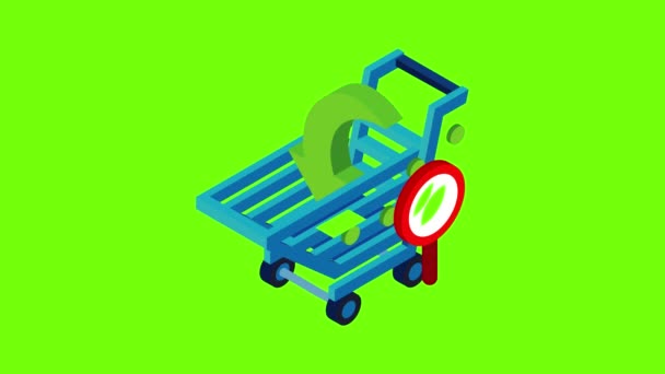 Online shopping icon animation — Stock Video