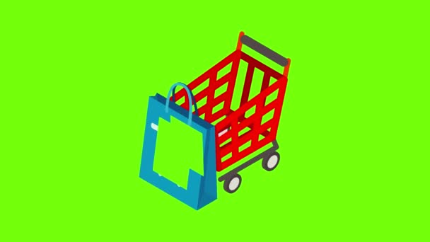 Анимация иконки для покупок — стоковое видео
