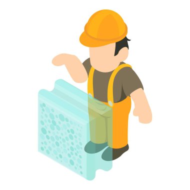 Cam işçisi simgesi, izometrik biçim