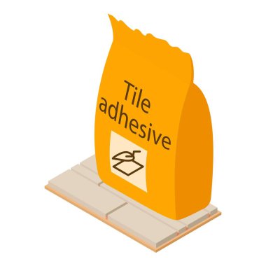 Laying tile icon, isometric style clipart