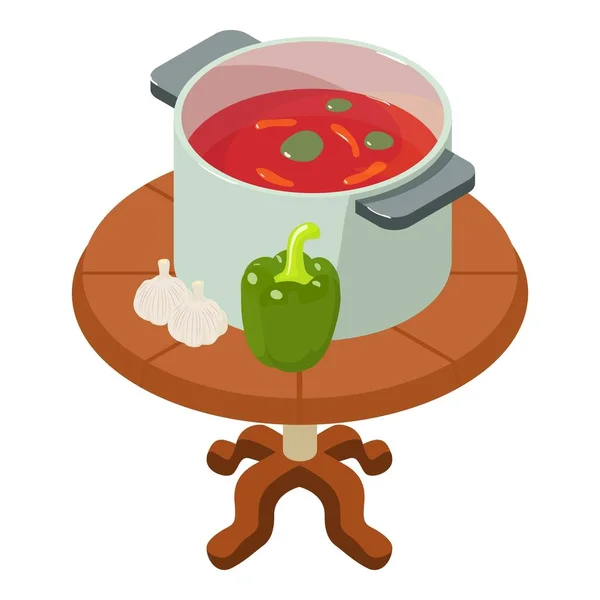 Icono de la comida vegetariana, estilo isométrico — Vector de stock