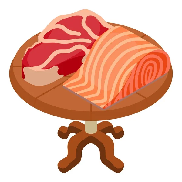 Піктограма білкової їжі, ізометричний стиль — стоковий вектор