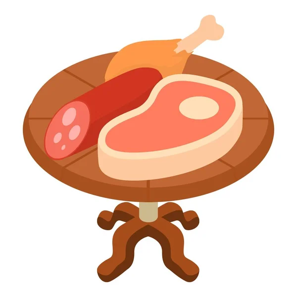 Meat food icon, isometric style — Stock Vector