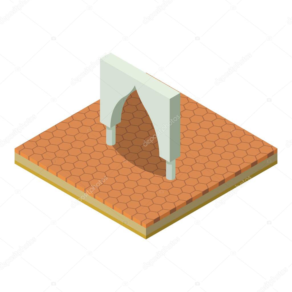 Old arch icon, isometric style