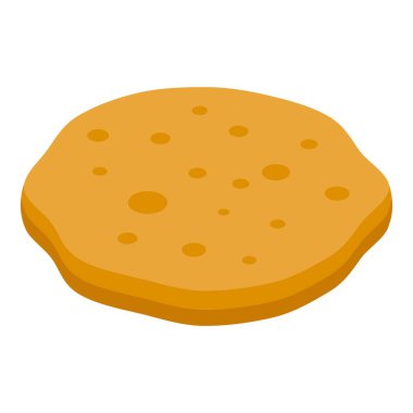 Sıcak pita ekmek simgesi, izometrik biçim