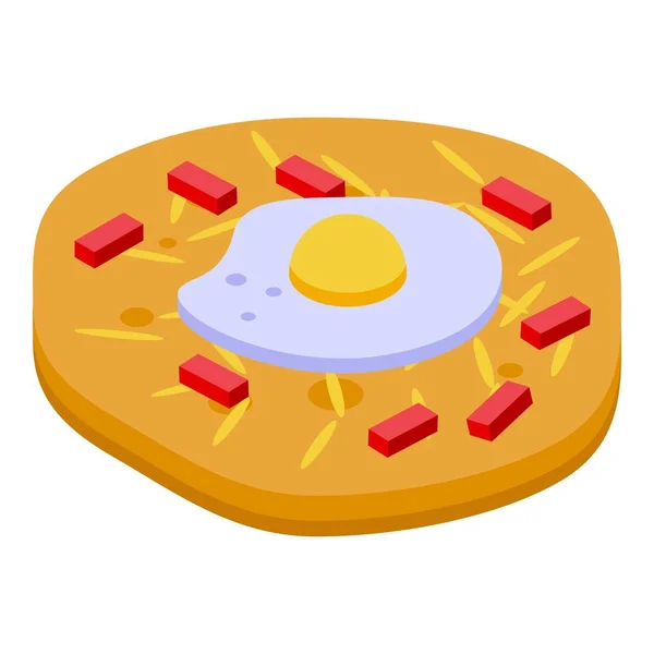 Ikona jajka chleba pita w stylu izometrycznym — Wektor stockowy