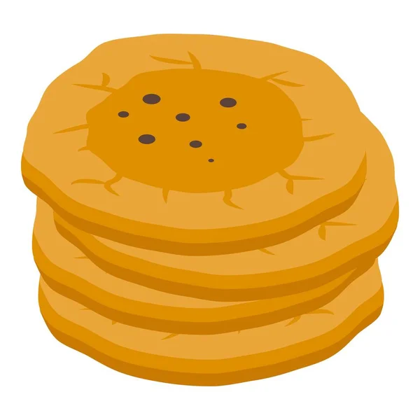 Icône de pile de pain Pita, style isométrique — Image vectorielle