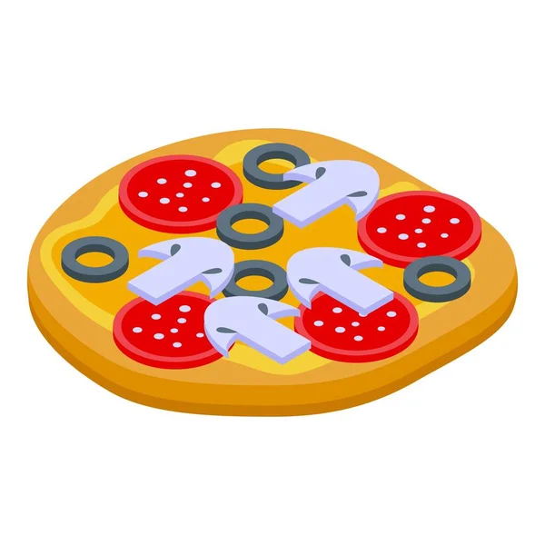 Pita icono de pizza de pan, estilo isométrico — Vector de stock