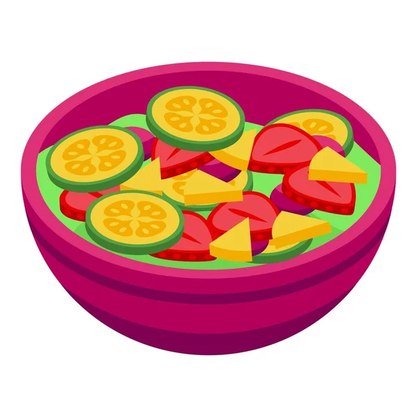 Eko meyve salatası ikonu, izometrik stil — Stok Vektör