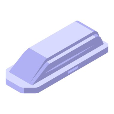 Araba çatısı seyahat kutusu simgesi, izometrik biçim