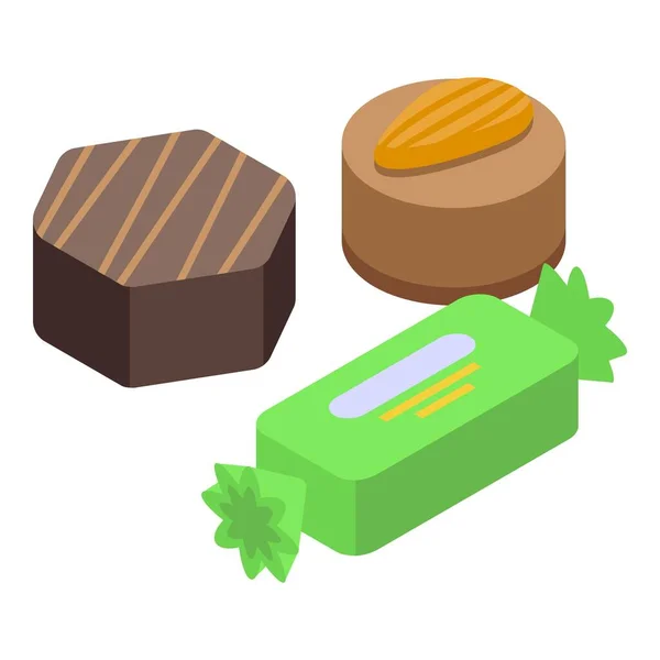 Icono de alergia a los dulces, estilo isométrico — Vector de stock