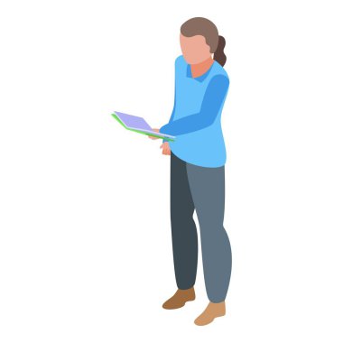 Hiperaktivite öğretmeni ders simgesi, izometrik biçim