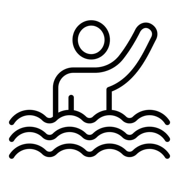 Sport Synchronschwimmen Ikone, Outline-Stil — Stockvektor