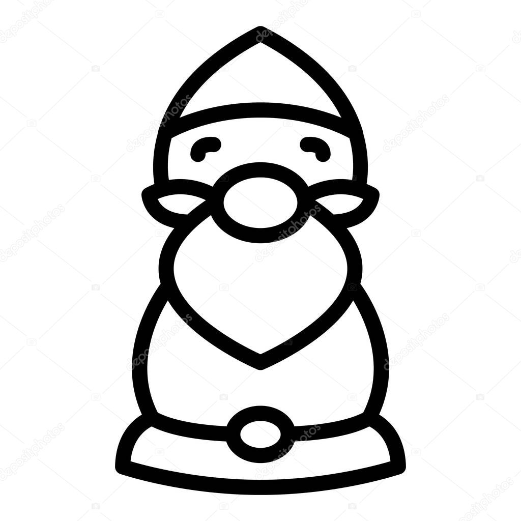 Farm gnome icon. Outline Farm gnome vector icon for web design isolated on white background