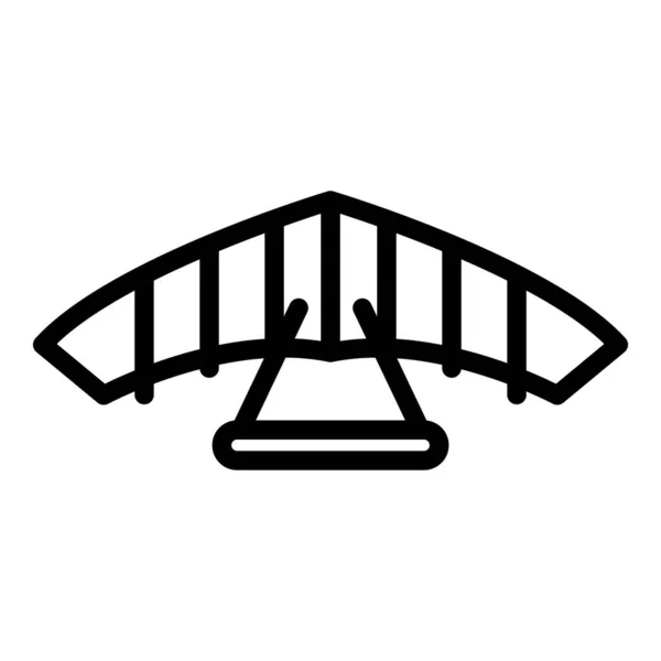 Значок планера самолета, стиль контура — стоковый вектор