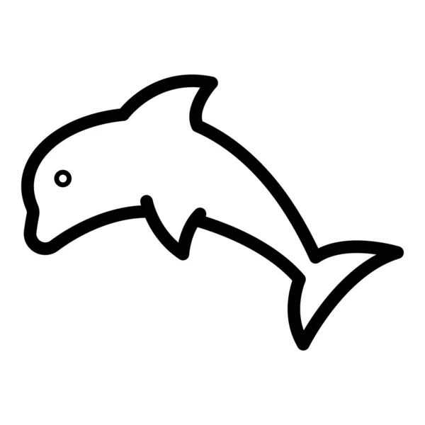 Icono de delfín marino, estilo de contorno — Archivo Imágenes Vectoriales
