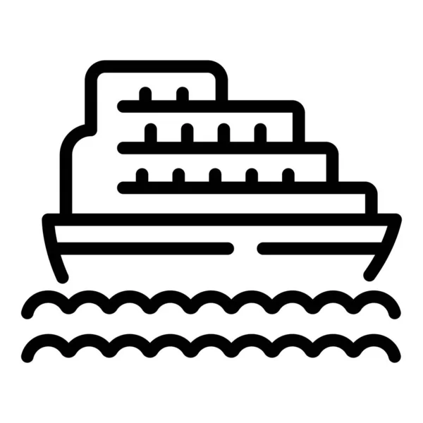 Значок подорожі на човні, контурний стиль — стоковий вектор