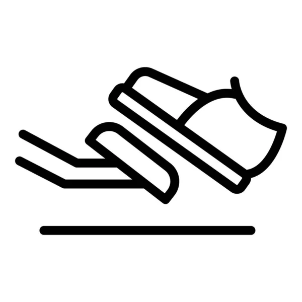 Voetkoppeling pictogram, omtrek stijl — Stockvector