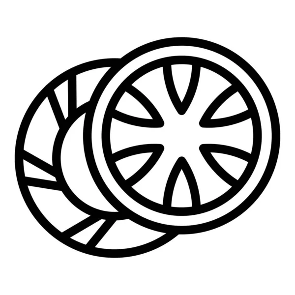 Kupplungssymbol des Fahrzeugs, Umrissstil — Stockvektor