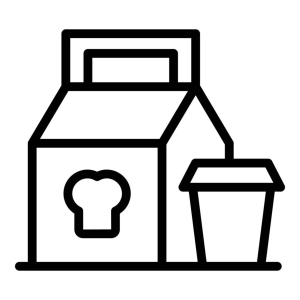 Icono de almuerzo de entrega, estilo de esquema — Vector de stock