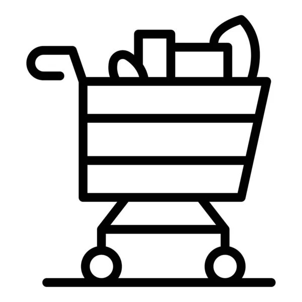 Icono del carrito de compras, estilo de esquema — Archivo Imágenes Vectoriales