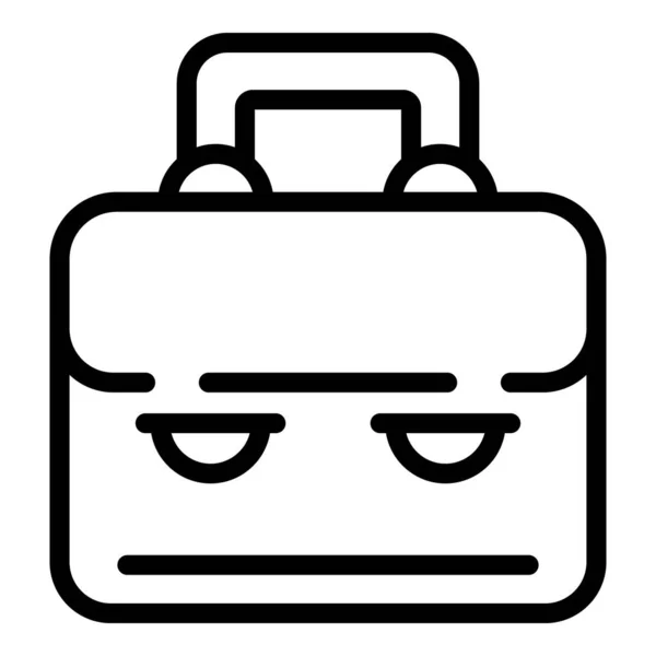 स्कूल सूटकेस प्रतीक, रूपरेखा शैली — स्टॉक वेक्टर