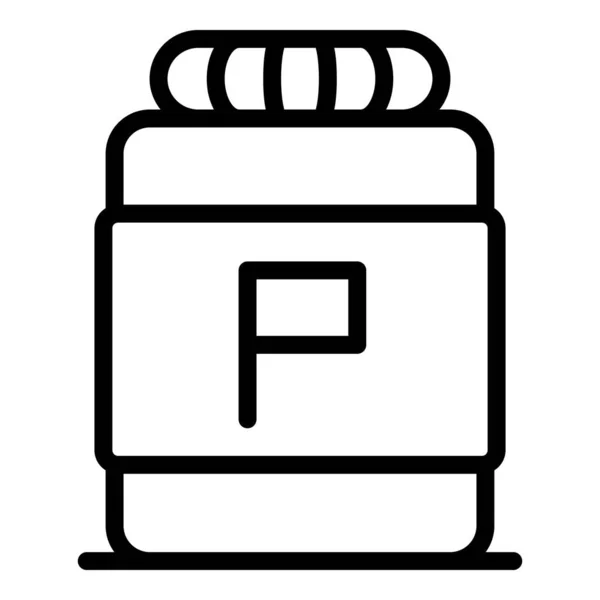 Icona bottiglia proteica, stile contorno — Vettoriale Stock