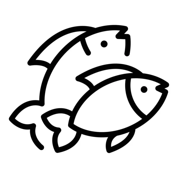 Fish protein icon, outline style — Stock Vector