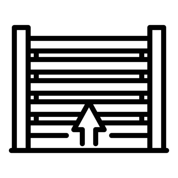 Icona dell'otturatore del garage, stile contorno — Vettoriale Stock