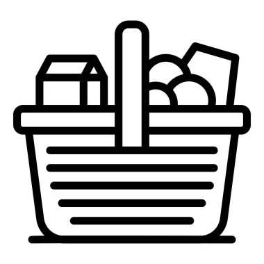 Bahar piknik sepeti simgesi, taslak biçimi