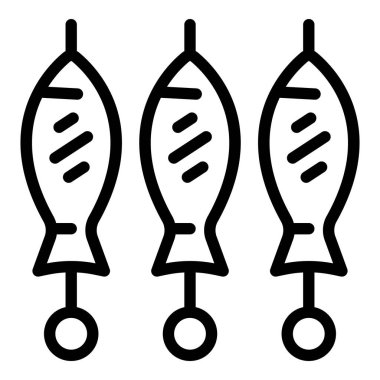 Izgara balık ikonu, taslak biçimi