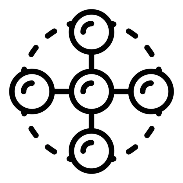 Icono de servicio de cadena de bloques, estilo de esquema — Vector de stock