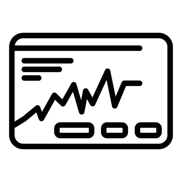 Bitcoin grafiek pictogram, outline stijl — Stockvector