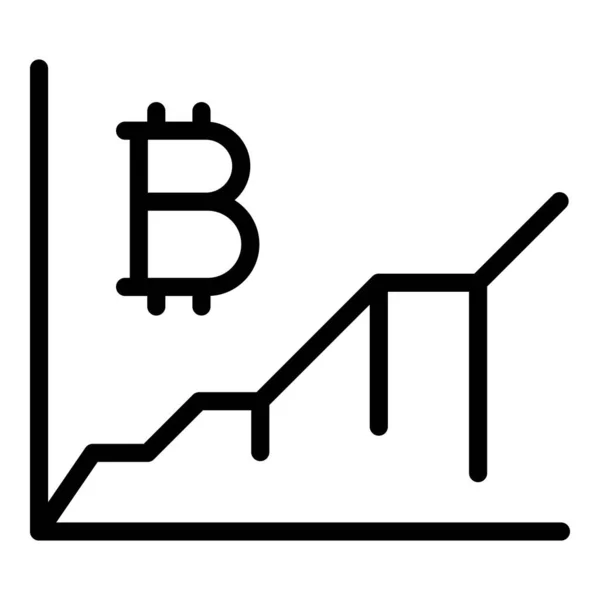 Bitcoin pazar büyümesi simgesi, özet biçimi — Stok Vektör