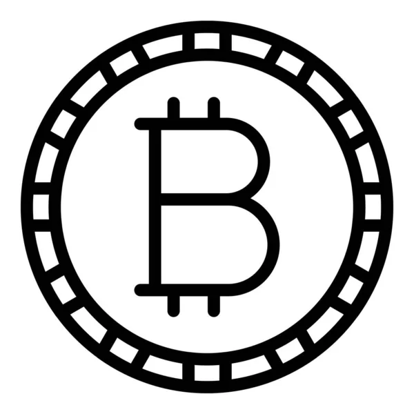 Bitcoin uitwisseling pictogram, omtrek stijl — Stockvector