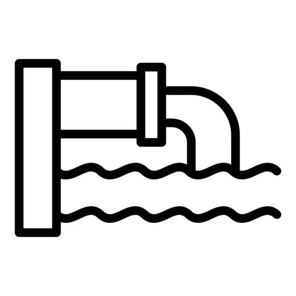 Sewage pipe icon, outline style — Stock Vector