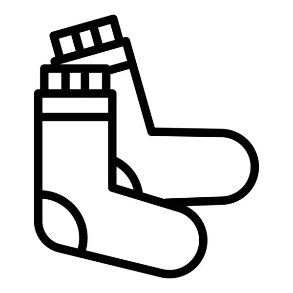 暖袜子图标,轮廓风格 — 图库矢量图片