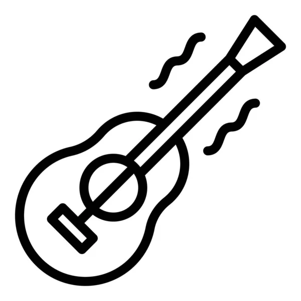 Icono de guitarra de campamento, estilo de esquema — Vector de stock