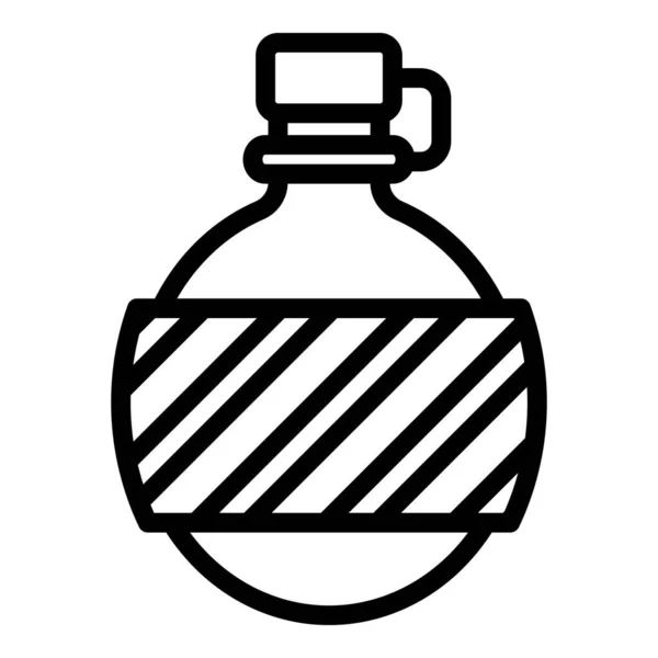 Botella de senderismo icono de agua, estilo contorno — Vector de stock